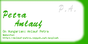 petra anlauf business card